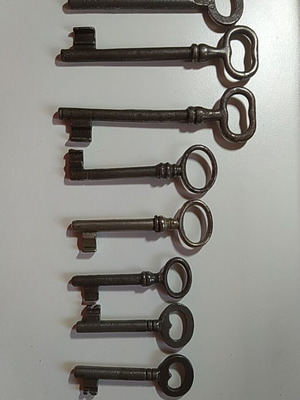 Antique forged keys used, set of 8