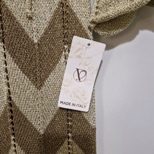 Knitted dress new made in Italy, beige and gold