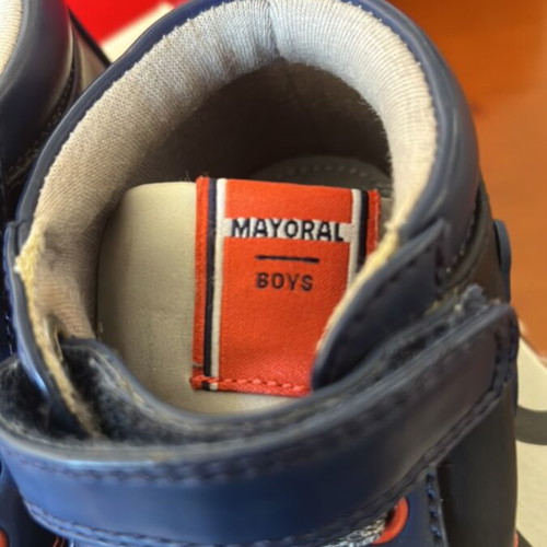 Mayoral boots size 22 like new with bicycle detail