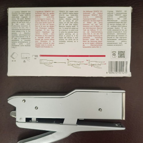 Zenith 551 Hand Stapler like new, made in Italy, full set