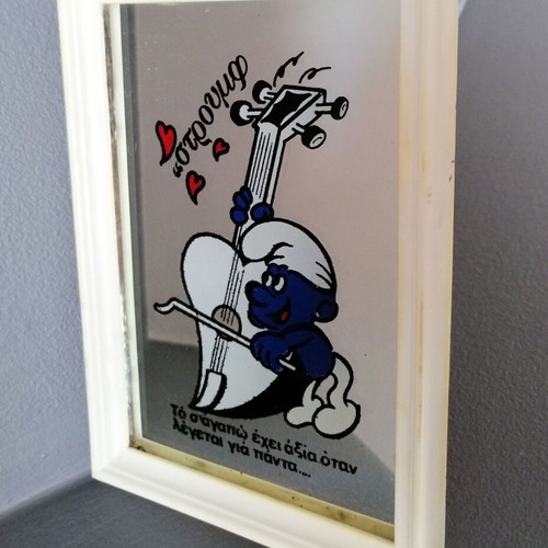 Smurf decorative vintage mirror used
