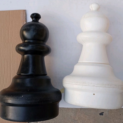 Chess pawns used, 2 large plastic pieces