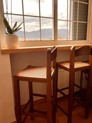 Wooden stools used, set of 2 pieces