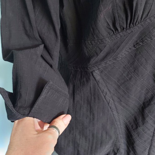 H&M Vintage Μαύρο Πουκάμισο Κορσές με Μπανέλες, Σαν Καινούργιο, 2XL