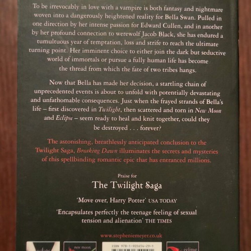 Breaking Dawn book by Stephenie Meyer like new, English