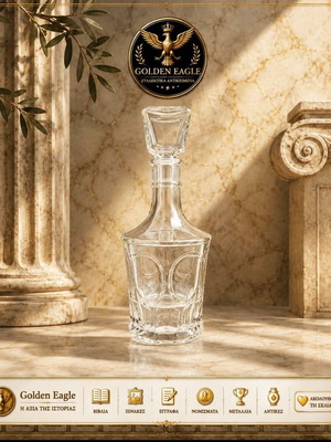 Glass decanter bottle 0.5 L retro antique for tsipouro and other drinks