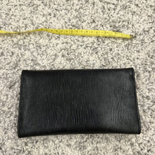 Vintage black leather wallet organizer with pen and notepad like new