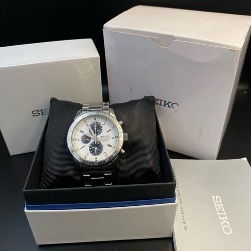 Seiko Panda Chronograph SNAC05P1 Quartz Alarm Watch