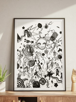 A3 Poster Art Print Handmade Design