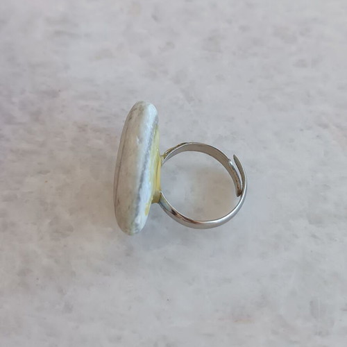 Handmade ring with pebble used