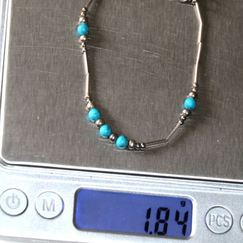 Bracelet chain with turquoise stones and 925 sterling silver SBTS153 new