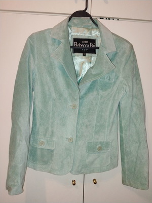 Rebecca Blu women's suede jacket used, mint green, size small