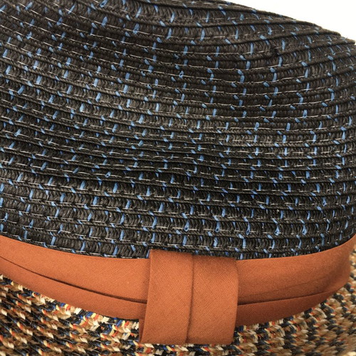 Summer fedora hat paper new, one size, blue and colorful