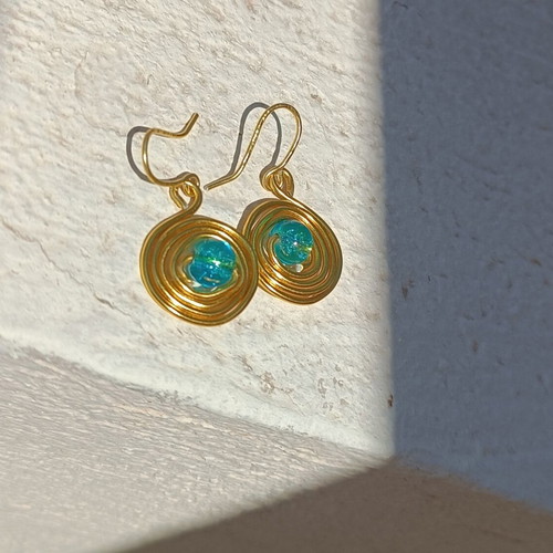 Jewelry set with turquoise beads handmade, new