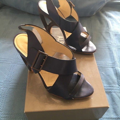 Alberta Ferretti evening sandals used, blue, size 38