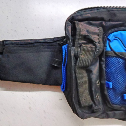 Men's waist bag Avec waterproof, blue black, new