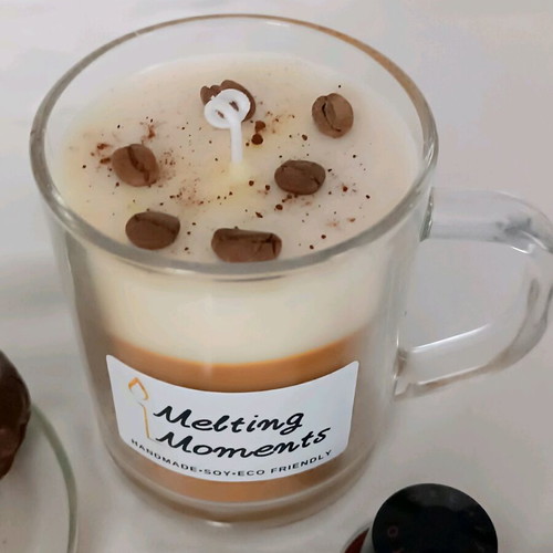 Scented soy candle Coffee addict new 250g with coffee aroma in cup