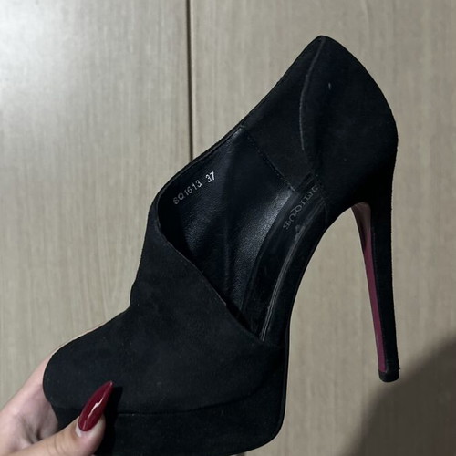 Diamantique stiletto ankle boots used, size 37, black suede