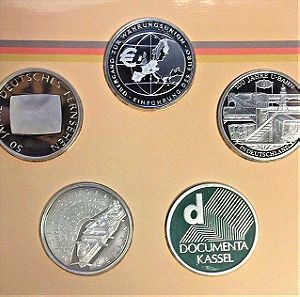 GERMANY 2002 set **5 SILVER PROOF coins** (UNC, blister)