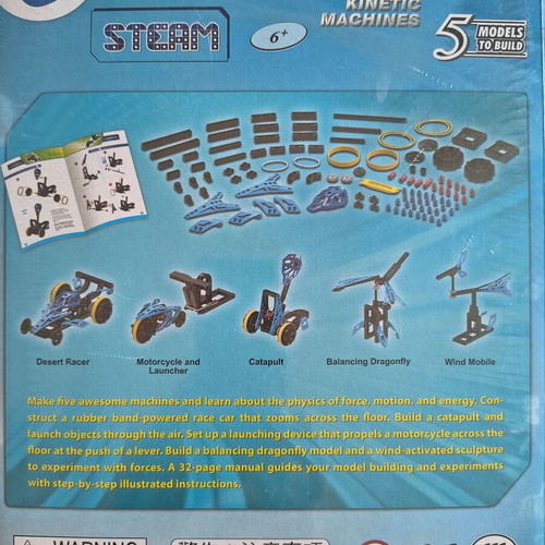 Kinetic Machines STEM toy with 5 models, new