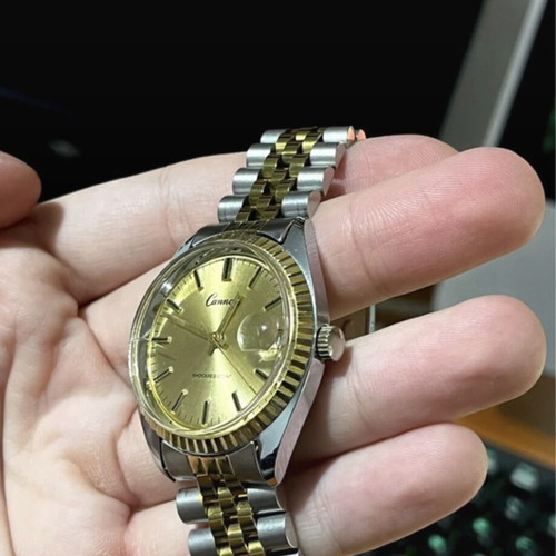 Cannon Datejust 36 mechanical watch like new, gold and silver