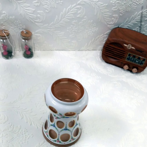 Chech Bohemian table vase like new with cut glass technique