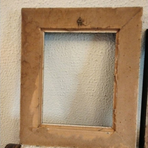 Set of 2 Vintage Wooden Frames, dark brown embossed, no glass