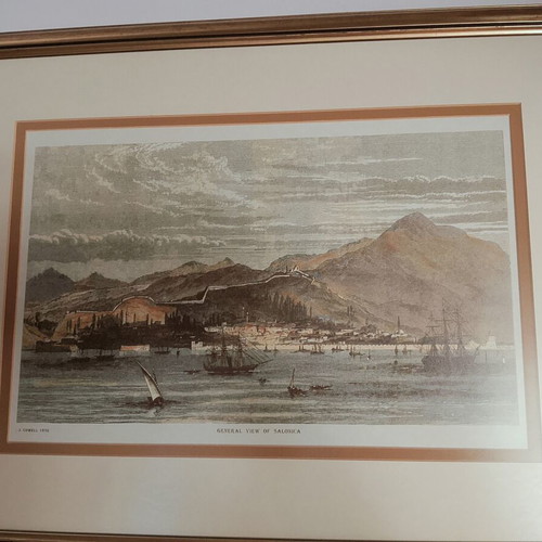 Painting General View of Thessaloniki 1876 like new
