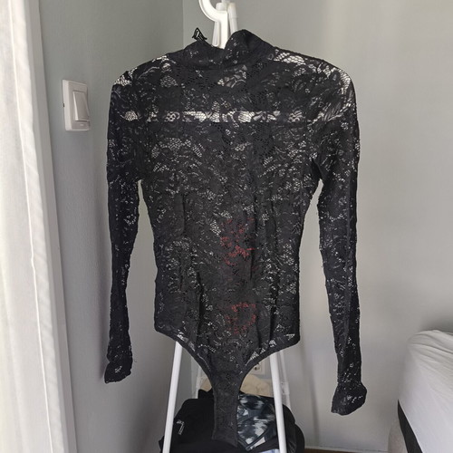 Vassia Kostara see through bodysuit like new, black, size M