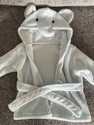 Baby jacket like new with elephant design, light blue