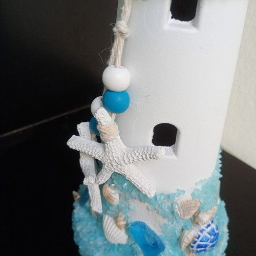 Decorative lighthouse with light 32cm new