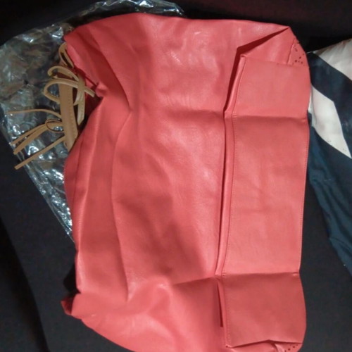 Large shoulder bag beach style new, red and orange