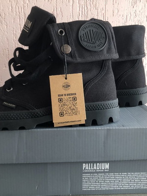 Palladium Baggy black boots with foldable upper part, size 39.5