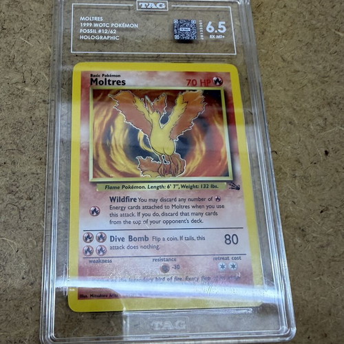 Moltres Holo Fossil #12/62 TAG 6.5 Pokemon card