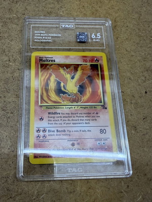 Moltres Holo Fossil #12/62 TAG 6.5 Pokemon card