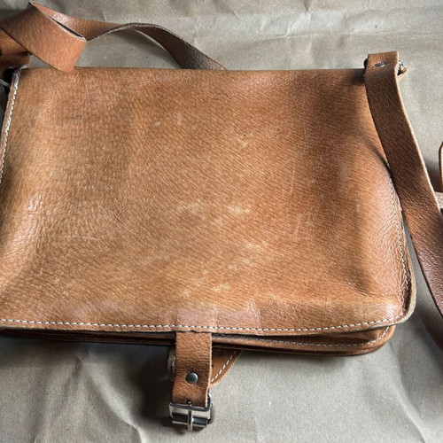 Leather bag vaketa crossbody new, beige and brown