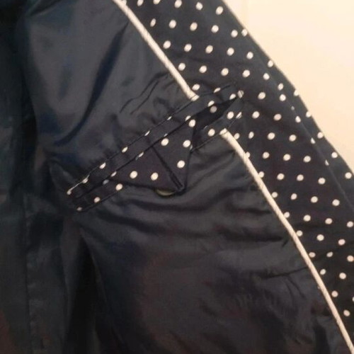 Polka dot jacket xsmall like new, blue cotton blend with stretch