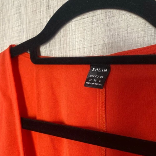 Φόρεμα Coral Wrap καινούργιο, Shein, μέγεθος M, κόκκινο πορτοκαλί
