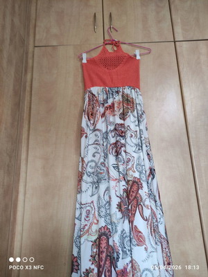 Hype long dress like new, summer style with knitted top and paisley pattern