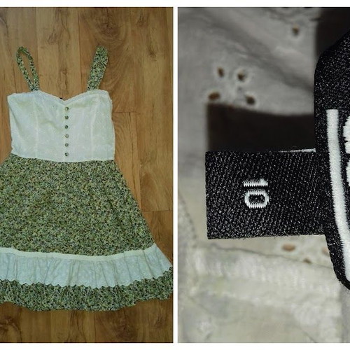 Καλοκαιρινό φόρεμα ASOS S/M βαμβακερό σαν καινούργιο, άσπρο και πράσινο
