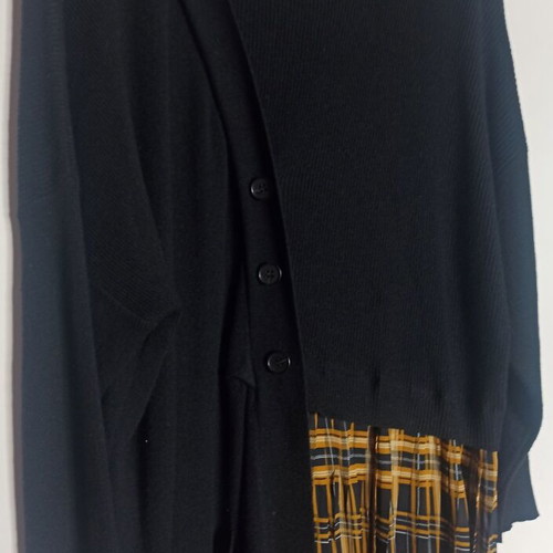 Wiya black knit dress mixi with pleated detail one size oversized like new