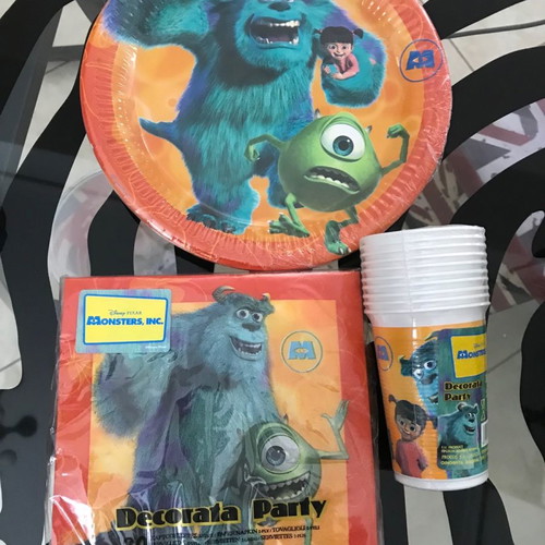 Monsters Inc party decoration set paper plates cups napkins new Disney
