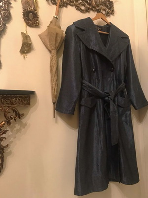 Manteau vintage μπλε, άριστη κατάσταση, νούμερο M/L