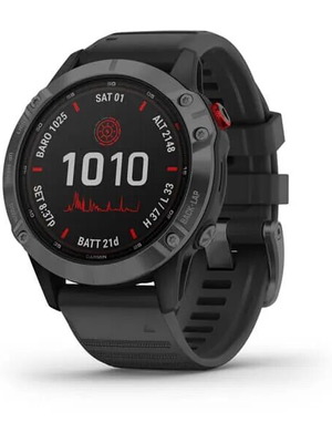 Garmin Fenix 6 Pro Solar Carbon Gray DLC ρολόι με DLC Titanium μπρασελέ