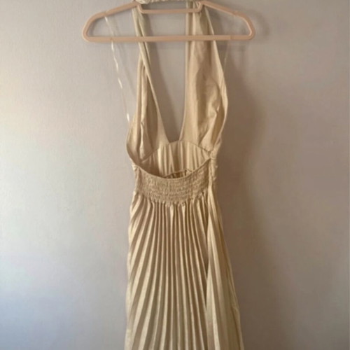 Grecian gown, beige shimmer, size M/L, backless