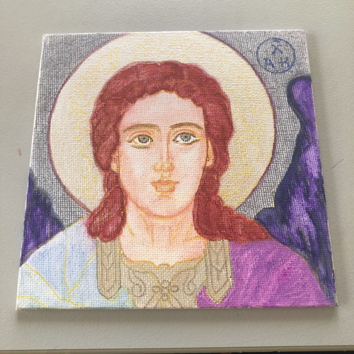 Guardian Angel Handmade Watercolor Painting on Compressed Canvas
