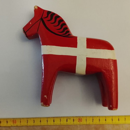 Dala Wooden Horse Scandinavian Vintage Decoration used