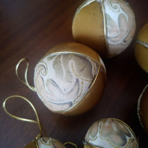Set of 10 handmade Christmas balls in baroque design like new