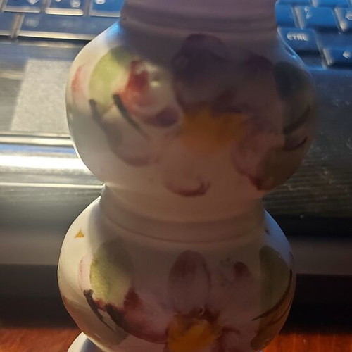 Clay handmade romantic ceramic painted candlestick like new