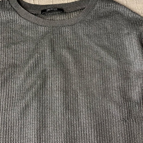 Zara metallic blouse new, gray, size M